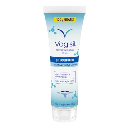 Vagisil Sabonete Líquido Íntimo Feminino em Gel, pH Equilíbrio, Fortalece Defesas Naturais da Zona Intima, Fragrância Suave, 300g