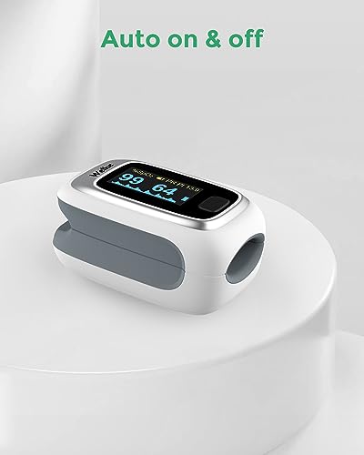 ViATOM Tragbar Pulsoximeter finger, O2 Sauerstoffsättigung messgerät finger mit Offline-Speicher, Oximeter Messgeräte für Blutsauerstoffsättigung, Puls und Perfusionsindex-Messungen