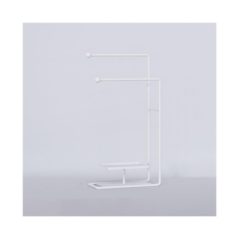 towel rail Multi-layer Bathroom Floor-standing Towel Rack Punch-free Storage Toilet(White)