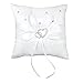 HYCy Almohada de Anillo de Boda 15 x 15 cm Rhinestone de Cristal de Doble corazón Blanco