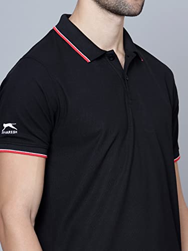 Image of Shiv Naresh Men's Polyester Regular Fit Polo T-Shirt