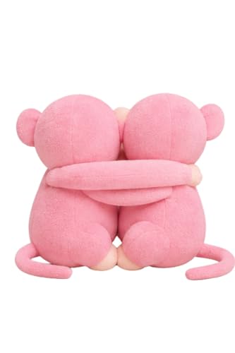 Image of Hugging Monkey Soft Toy for Girls Boys Kids,Pink,Monkey Couple Animal Plush Stuffed Baby Teddy Gift Birthday, 20 cm