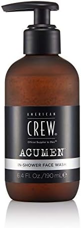 Men's Face Wash by American Crew, In-Shower Facial Wash, Oil-Free, Removes Excess Oil & Dirt, 6.4 Fl Oz