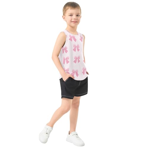 susiyo Pink Bowknots Boys Sleeveless Tank Top Girls Athletic T Shirt4