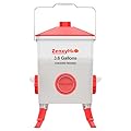 ZenxyHoC 3.6 Gal Chicken Feeder with Anti-Roost Cone, 3 Height Adjustable Locking Legs and 4 No-Waste Ports for Backyard Flock