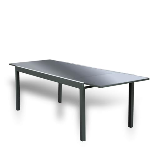 Home Deluxe - Gartentisch ausziehbar - SOL - ca. 180(240) x90x75 cm - inkl. Zubehör I Gartenmöbel Ausziehtisch Balkonset