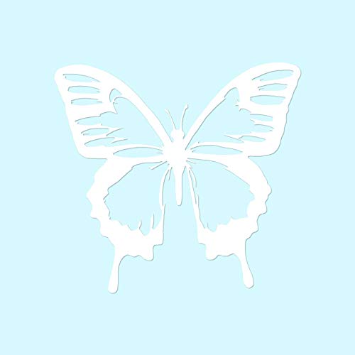 Image of Decorative Decal - Butterfly Monarch 4 inch x 3.75 inch - White - Vinyl Sticker