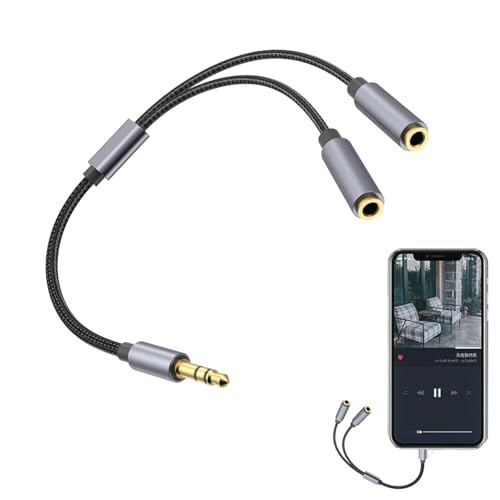 Divisor de audio genérico de 3,5 mm | Divisor de auriculares de 2 vías - Conector de adaptador de auriculares de calidad Borrar para computadora de teléfono PC