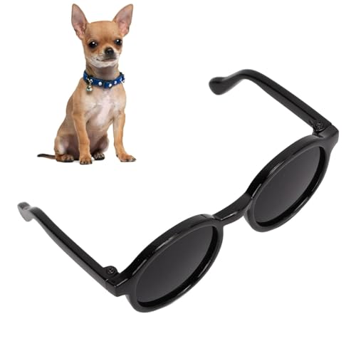 Emily Pets Cat Sunglasses Cute and Funny Plastic Dog Sunglasses Pet Cool Sunglasses Dog Cat Cosplay Party Costume Photo Props(Dark Black)