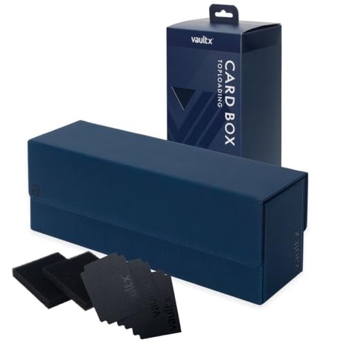 Vault X Trading Card Storage Box, Premium Exo-Tec Material, Detachable Magnetic Lid, Dividers & Foam Fillers, Organise Deck Boxes, Toploaders, Sleeved Cards, for Collectible Games, Sports, TCG (Blue)