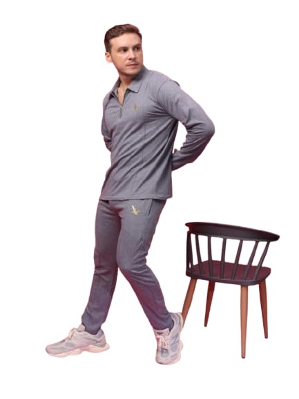 flirty soul Grey Cotton Design Print Tracksuit|Breathable Tracksuit | Wrinkle Free | Quick Dry | Light Weight | Zip Neck|-picture-55