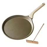 LDKFLKR Antihaft-CrêPes-Pfanne 24 Cm, Titan-Bratpfannen Mit Spatel Roti Tawa Comal Tortillas-Pfanne...