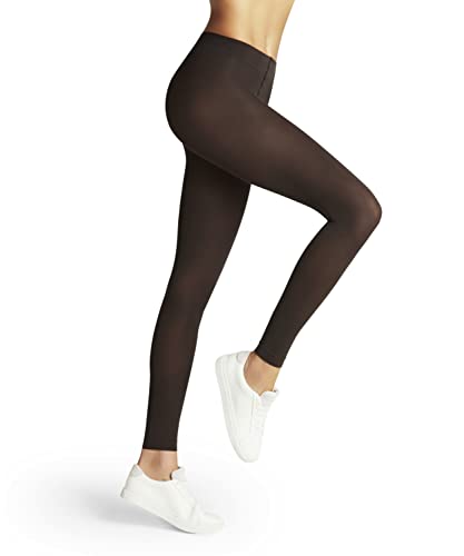 Image of FALKE Women's Pure Matt 50 DEN Leggings Semi-Opaque Mid-Thick Resistant Matte Plain Elegant Wide Edges Comfortable No Pressure On Waist Thin Soft Thread 1 Pair, Grey (Anthracite 3529) New