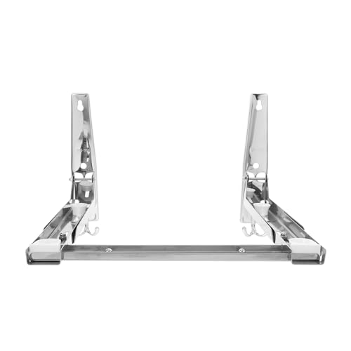 POPETPOP Soporte Microondas Pared Ajustable y Plegable de Acero Inoxidable Resistente Capacidad de Carga 100 LB, Estante Optimizador de Espacio para Cocina Moderna