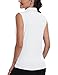 MoFiz Womens Sleeveless Golf Shirts 1/4 Zip Tennis Workout Tank Tops with Collar White M