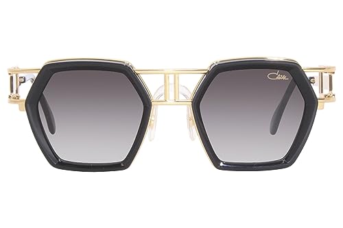 Cazal Legends 677 001 Sunglasses Men's Black/Gold/Grey Gradient Square Shape2