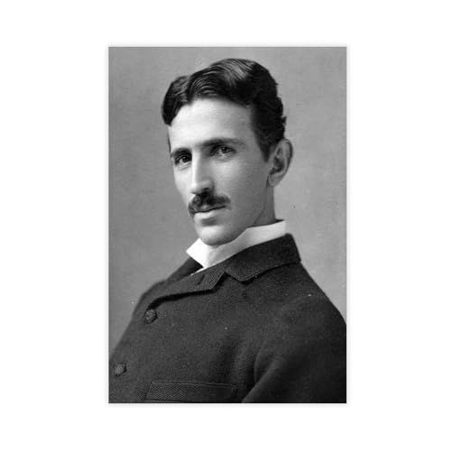 Portrait Nikola Tesla impression toile 30x45cm décoration murale pour chambre