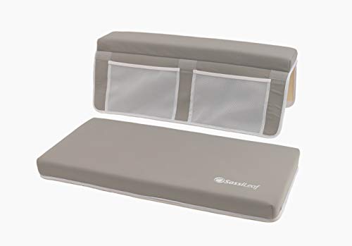 Image of Bath Kneeler & Elbow Rest-Thick, Non-Slip 1-Piece Pads Protect Elbows and Knees, Mesh Pockets. Quick-Dry, Easy to Clean. Perfect for Bathing Babies and Pets (Gray)
