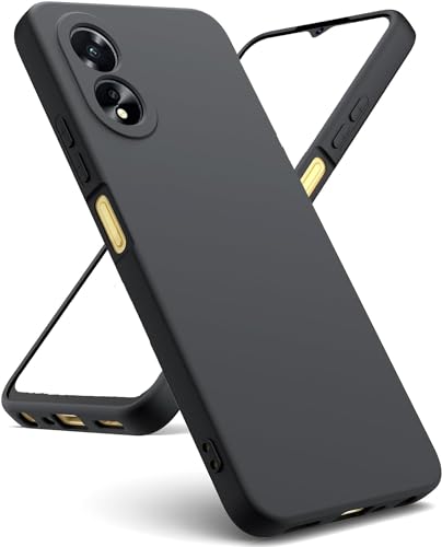 compatibile con Oppo A18 4G CPH2591 / A38 4G CPH2579 Custodia COVER case soft GEL SILICONE protezione flessibile SLIM matte antiurto antigraffio MORBIDA TPU (Nero)