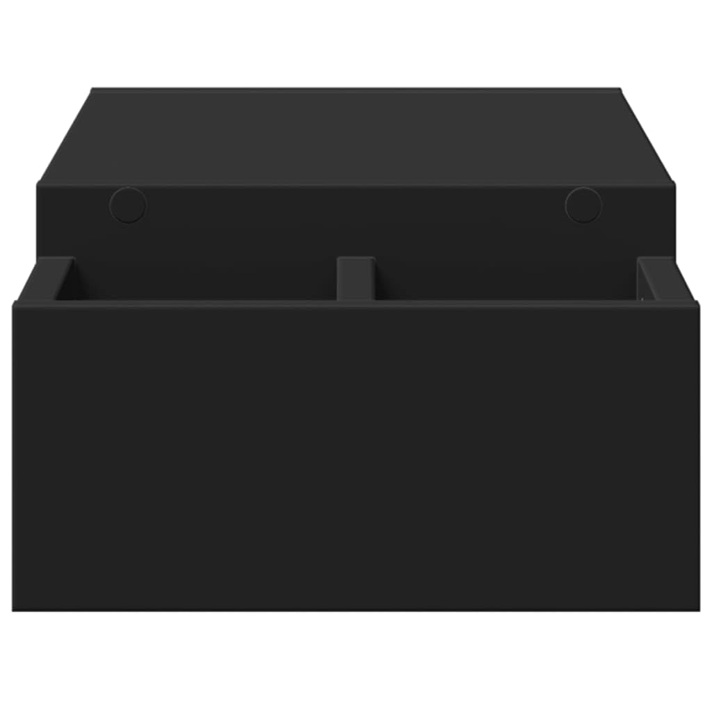 Monitorständer mit Stauraum Schwarz aus Holzwerkstoff 70x27x15 cm mit 4 Fächern für Büro Homeoffice Gaming und Studium zur verbesserten Ergonomie am Arbeitsplatz