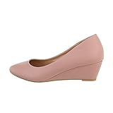  Ital Design Damenschuhe Pumps Keilpumps, 5342-, Kunstleder, Altrosa, Gr. 37