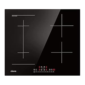 CIARRA CBBIH4BF 4 Zonen Einbau Induktionskochfeld mit ein Flexzone Booster Touch-Bedienung Kochfeld Induktion 4 Platten 9 Leistungsstufen Induktionskochplatte 7200W