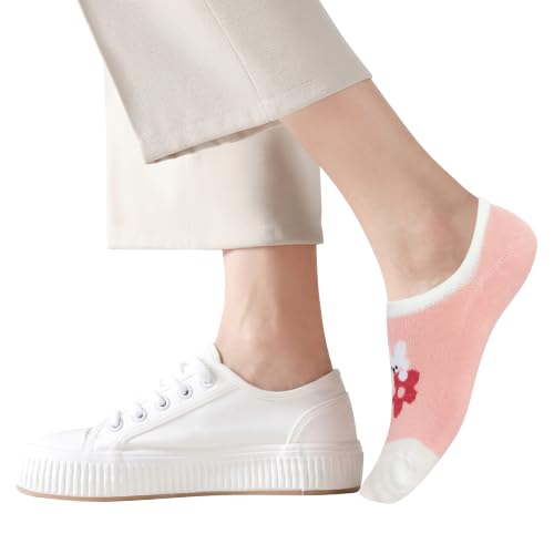 Image of Violet Mist Women's No Show Socks - Low Cut, Invisible, Non Slip Footies - Flat Boat Socks