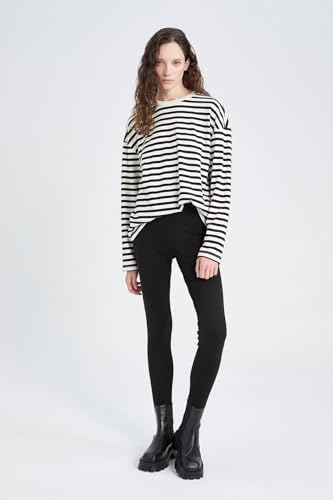 DeFacto Regular Fit Bisiklet Yaka Çizgili Uzun Kollu Tişört - Görsel 5