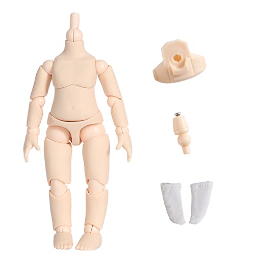1/12 Scale Ymy Doll Body 10Cm With Magnetic Sole, Pvc Figure Body Doll Model For Gsc,Sto,1/12 Bjd Doll Head Girls Boys Toys (Milky White1) #TOP6