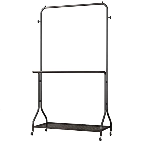 Penderie double tringle noire chic pour organiser votre entrée