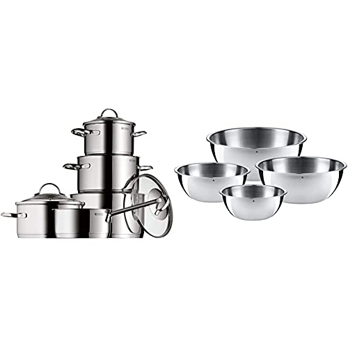 WMF Provence Plus - Batería de Cocina, Acero Inoxidable Cromargan, Tapas de Cristal, Apta para...