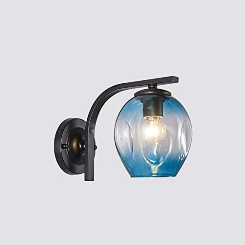Aplique de pared moderno , Lámpara de pared Lámpara de pared de metal negro nórdico Lámpara de pared de vidrio Lámpara de pared moderna, luces de baño de pared de sala de estar Lámparas de . Compatibl