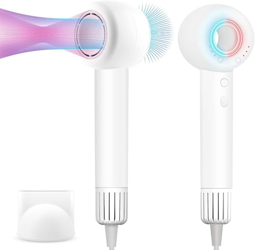 USUIELIGHT Supersonic Haartrockner Ionen, 120.000 U/min Bürstenloser Motor Schnelltrocknung Ionen Föhn, 50dB Geräuscharm Haarföhn für Zuhause, reisefön, konstanter Temperatur (Weiß)