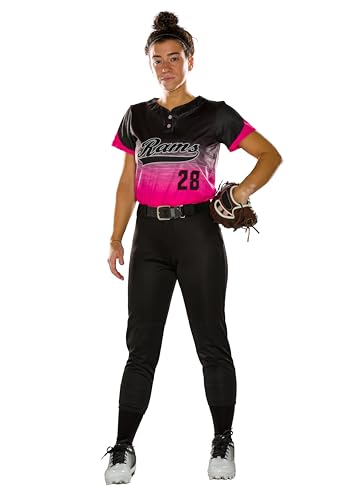 Alleson Athletic Girls' Standard Belt Loop Fastpitch Pant – Five Pro-Style Fit, Moisture-Wicking & Durable Fabric, Charcoal, Medium