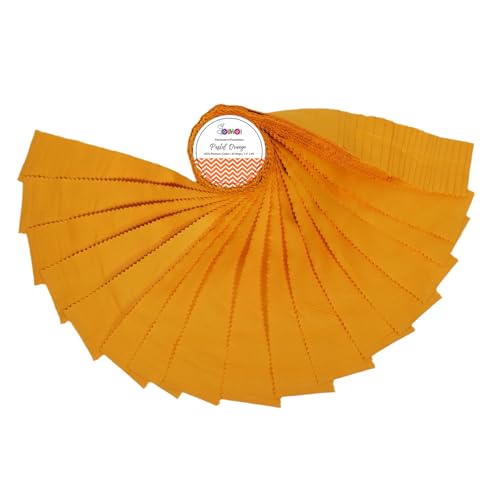 Bandes de tissu pré-découpées 3,8 cm Somoi orange pastel pour réussir vos patchwork sans erreur