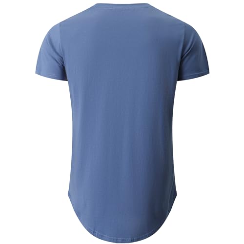 Image of KLIEGOU Men's 100% Cotton Longline T-Shirt, Pre-Shrunk Soft