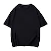 Oversized T-Shirt for Men, Short Sleeve, Crew Neck, Loose Fit, Wide Cut Longshirt, Basic Vintage Clothes, Gym T-Shirt, Casual Men's Oversize Fit Sweatshirt, Top, Relaxed Summer Outfit, black, S #5