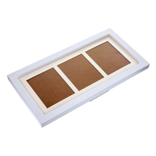 Cadre photo multiple bois blanc YARNOW triptyque à trois grilles