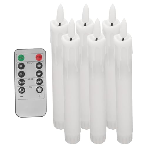 6 Velas a Pilas POPETPOP con Llama Parpadeante y Mando