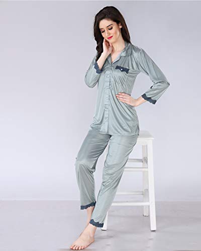Image of AV2 Women's Satin Solid Pajama Set Pack of 1