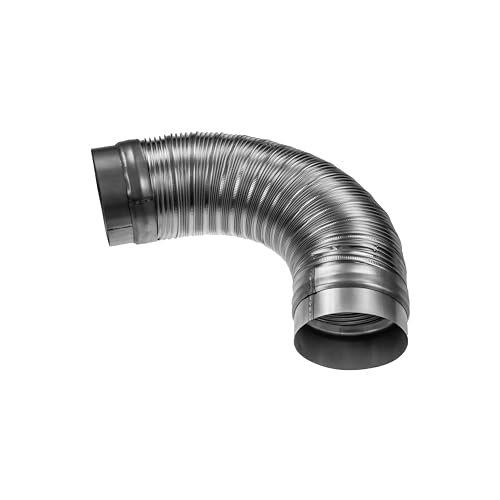 5" Inch Flexible Duct - 1.48 to 3.28 ft Length - Corrugated Aluminum Ducting Connector - Galvanized Steel End Sleeves - Washer and Dryer Exhaust Duct - Dust Collection Hose - Dryer Duct