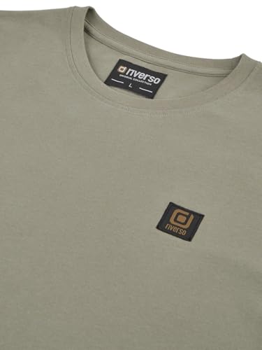 riverso Tshirt Herren Regular Fit RIVGino 3er Set Pack Rundhals Kurzarm Sommer Tee Shirt Logo, Größe:XL, Farbe:Pack 4 (Olive, Tahiti Grey… – Ansicht 4