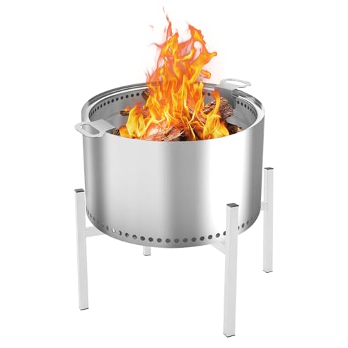 Soporte de brasero ajustable 48-68 cm (19-27 pulgadas), soporte de acero inoxidable para chimeneas exteriores, pie de repuesto para estufa de camping y jardín, fácil de instalar
