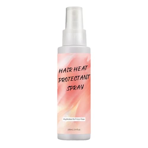 Spray protector de calor, niebla para peinar el cabello, 15,3 x 3,8 cm, protección térmica para colorear, fórmula reparadora transpirable, botella de 100 ml, para uso diario por hombres, mujeres y