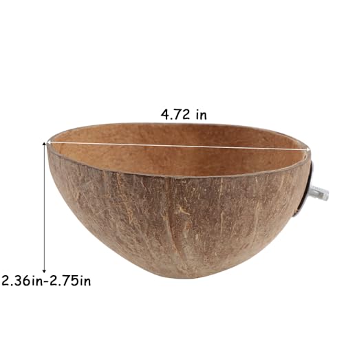 Image of VTurboWay 2 Pack Bird Nest Natural Coconut Shell Parrot Nest Finch House Canary Bed Hatching Nest Breeding Nesting for Cage Sleeping Bird Bed