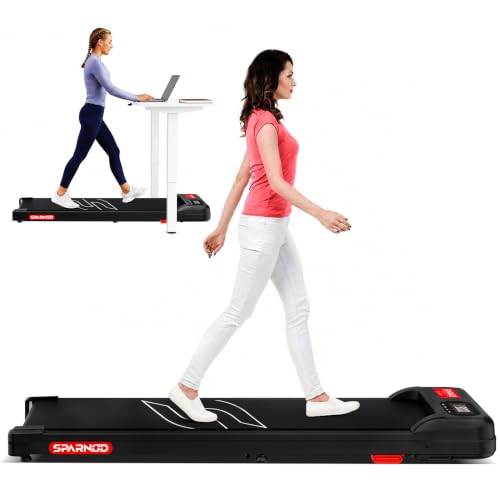 Image of Sparnod Fitness STH-3002 3HP Peak Walking Pad Treadmill for Home Use | Compact, Ultra-Slim, Ready to Use | Shock Absorption | LED Display | 2% Manual Incline | 110 Kg Capacity