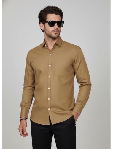 Image of Diverse Men's Solid Formal Shirt | Premium Poly Cotton Full Sleeve Regular Fit Shirt for Men | Stylish Office, Business & Casual