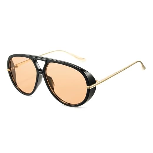 Cyxus Óculos de sol aviador para mulheres e homens, grandes, retrô, anos 70, vintage, moderno, 1319, Estrutura: preto + lente: chá, Medium