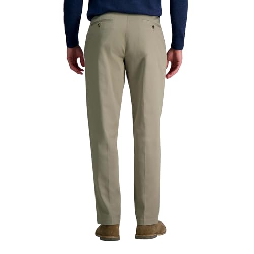 Haggar Men's Wrinkle Free Performance Khaki Classic Fit Flat Front Pant3