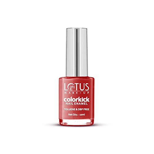 Image of Lotus Make-Up Colorkick Nail Enamel - Rouge Pulp 911 | Chip Resistant | Glossy Finish | 10ml